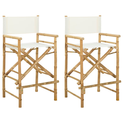 Vouwbare Regisseursstoel 2 pcs Naturel 58 x 48 x 115 cm Bamboe