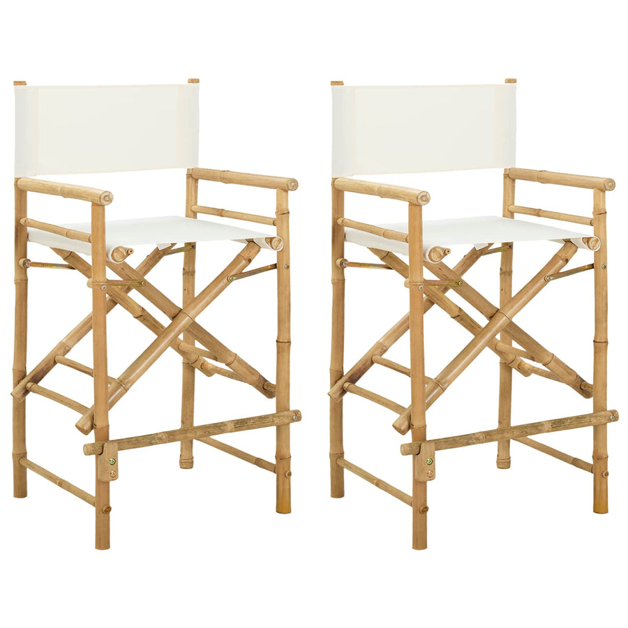 Vouwbare Regisseursstoel 2 pcs Naturel 58 x 48 x 115 cm Bamboe