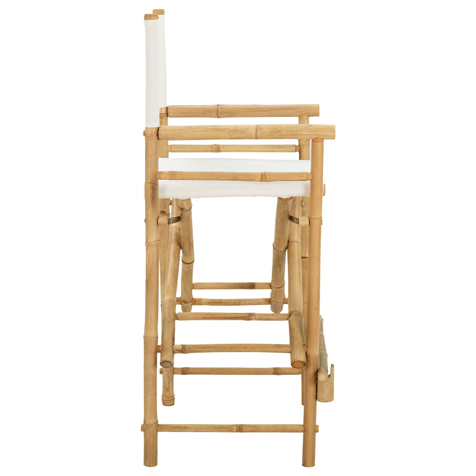 Vouwbare Regisseursstoel 2 pcs Naturel 58 x 48 x 115 cm Bamboe