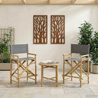 Foldable Director's Chair 2 pcs Natural 58 x 48 x 115 cm Bamboo