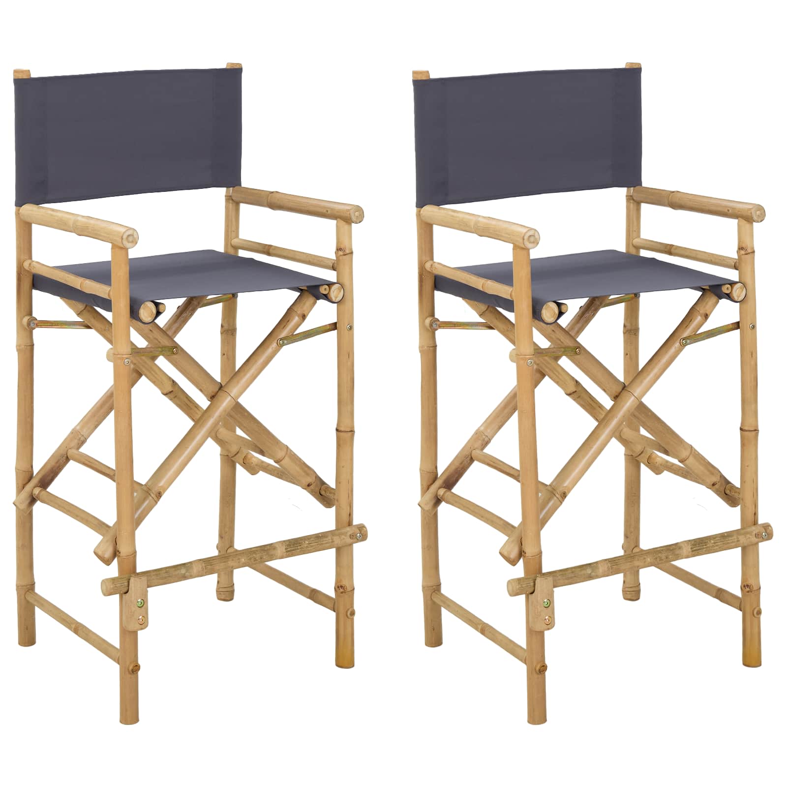 Vouwbare Regisseursstoel 2 pcs Naturel 58 x 48 x 115 cm Bamboe