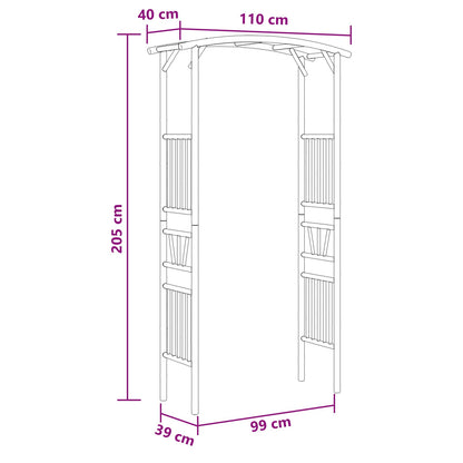 Tuin Boog Naturel 110 x 40 x 205 cm Bamboe