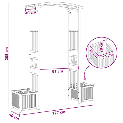Tuin Boog Naturel 177 x 40 x 205 cm Bamboe