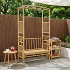 Tuinboog met bank bamboe 115x50x205 cm naturel