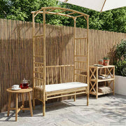 Tuinboog met bank bamboe 110x50x205 cm naturel