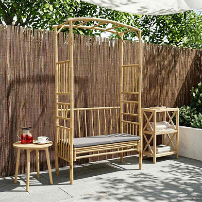 Tuinboog met Bank Naturel 115 x 50 x 205 cm Bamboe