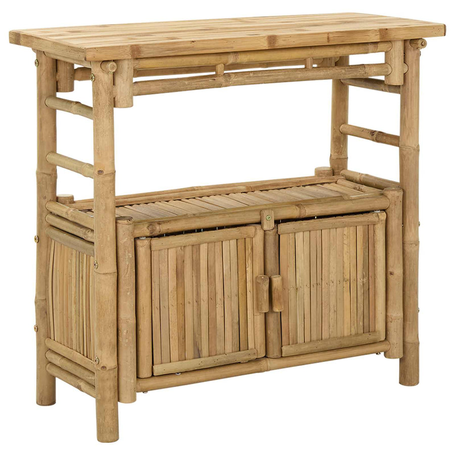 Wandtafel met plank met opslag Naturel 80 x 35 x 75 cm Bamboe
