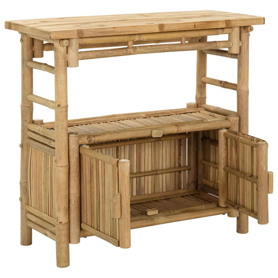 Wandtafel met plank met opslag Naturel 80 x 35 x 75 cm Bamboe