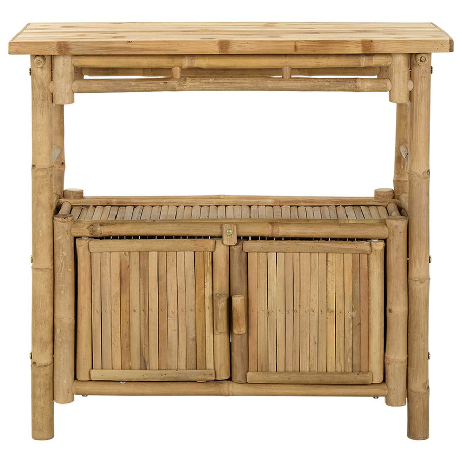 Wandtafel met plank met opslag Naturel 80 x 35 x 75 cm Bamboe