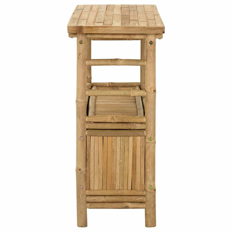 Wandtafel met plank met opslag Naturel 80 x 35 x 75 cm Bamboe