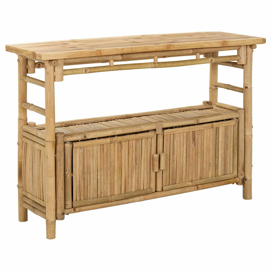 Wandtafel met plank met opslag Naturel 110 x 35 x 75 cm Bamboe