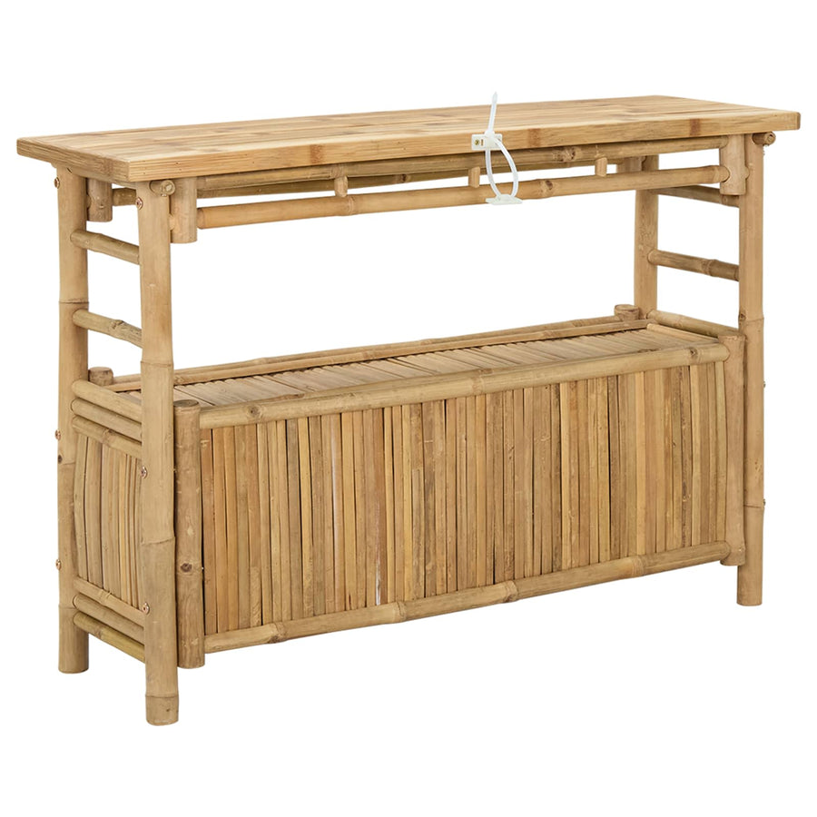 Wandtafel met plank met opslag Naturel 110 x 35 x 75 cm Bamboe
