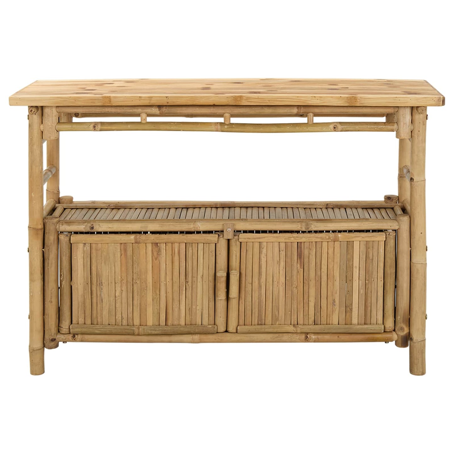 Wandtafel met plank met opslag Naturel 110 x 35 x 75 cm Bamboe