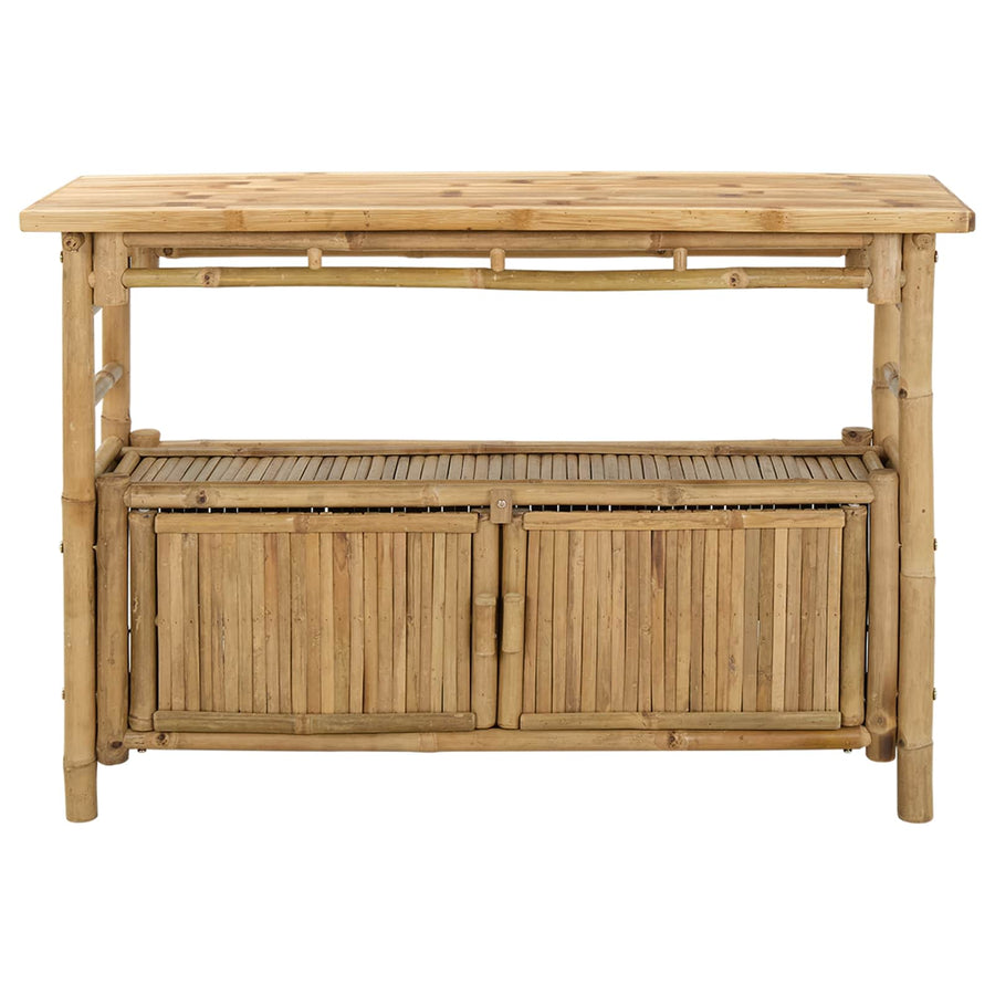 Wandtafel met plank met opslag Naturel 110 x 35 x 75 cm Bamboe