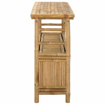 Wandtafel met plank met opslag Naturel 110 x 35 x 75 cm Bamboe