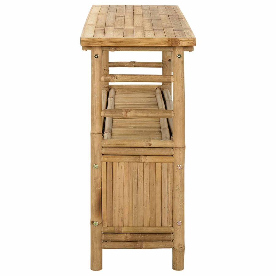 Wandtafel met plank met opslag Naturel 110 x 35 x 75 cm Bamboe