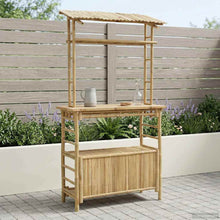 Buiten Bartafel met opslag Naturel 110 x 50 x 210 cm Bamboe