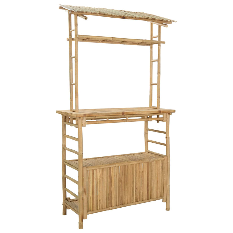 Buiten Bartafel met opslag Naturel 110 x 50 x 210 cm Bamboe