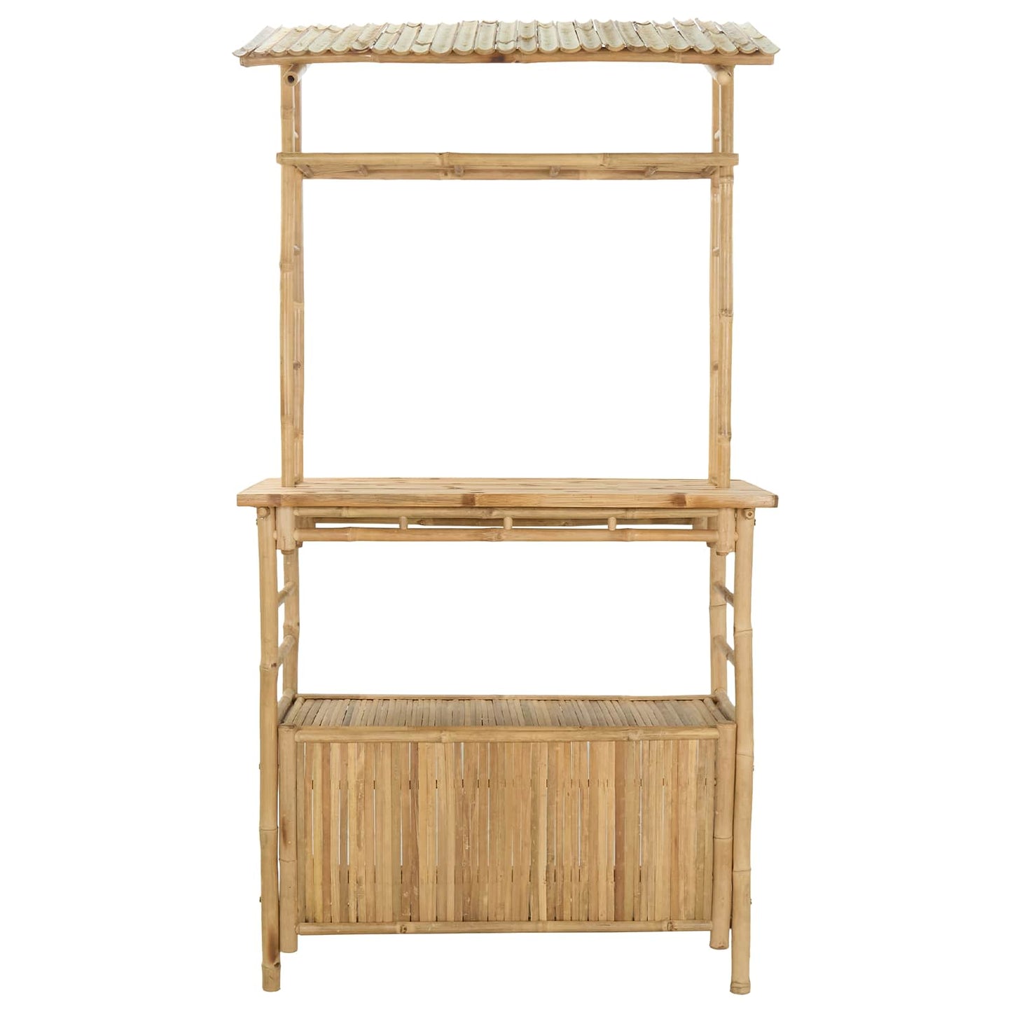 Buiten Bartafel met opslag Naturel 110 x 50 x 210 cm Bamboe