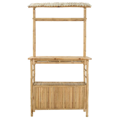 Buiten Bartafel met opslag Naturel 110 x 50 x 210 cm Bamboe