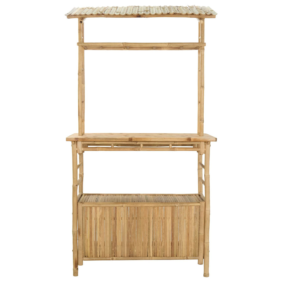 Buiten Bartafel met opslag Naturel 110 x 50 x 210 cm Bamboe