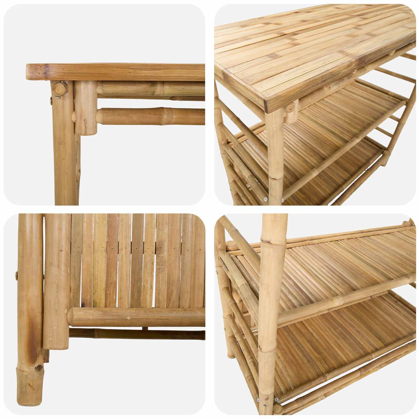 Buiten Bartafel met opslag Naturel 110 x 50 x 105 cm Bamboe