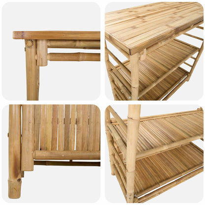 Buiten Bartafel met opslag Naturel 110 x 50 x 105 cm Bamboe