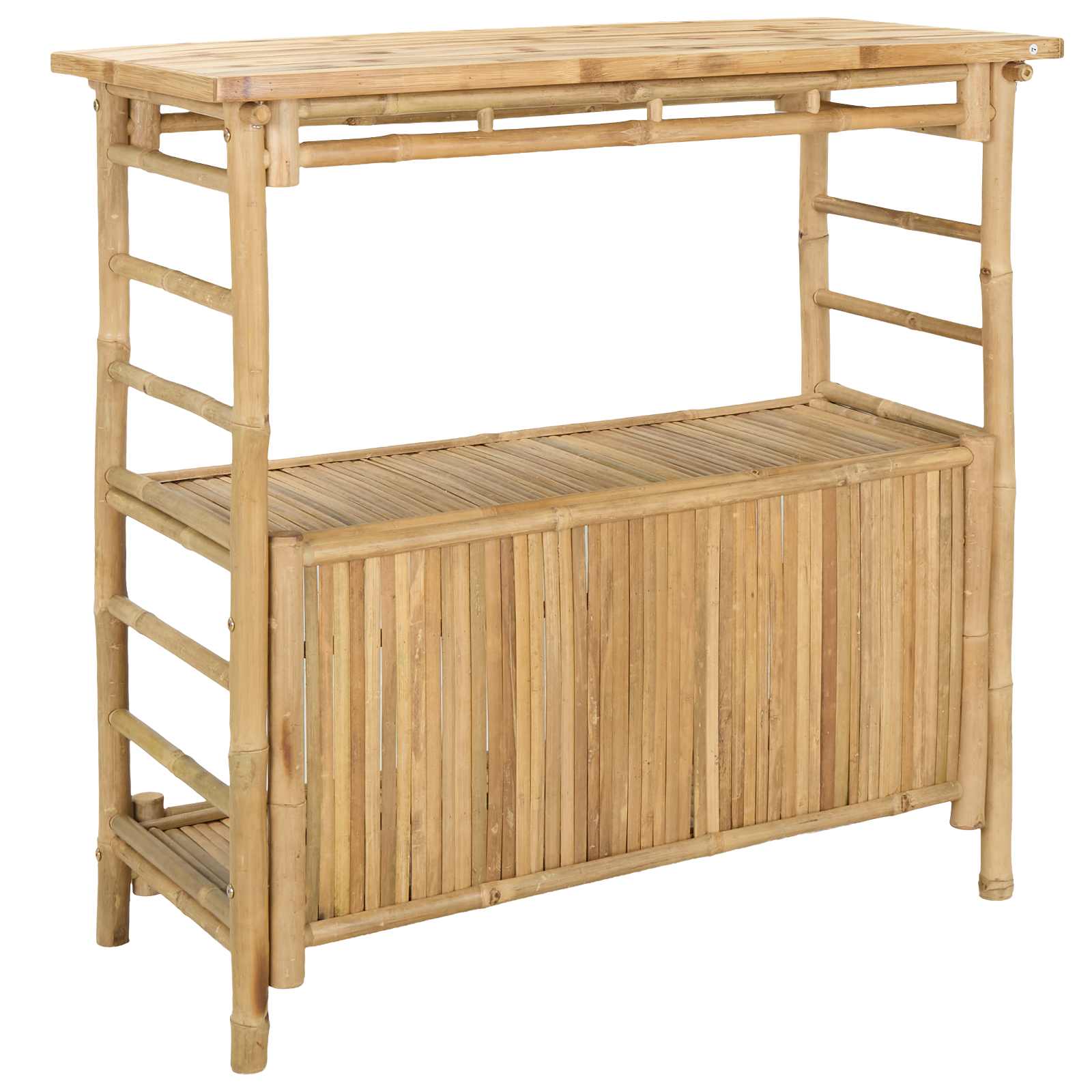 Buiten Bartafel met opslag Naturel 110 x 50 x 105 cm Bamboe