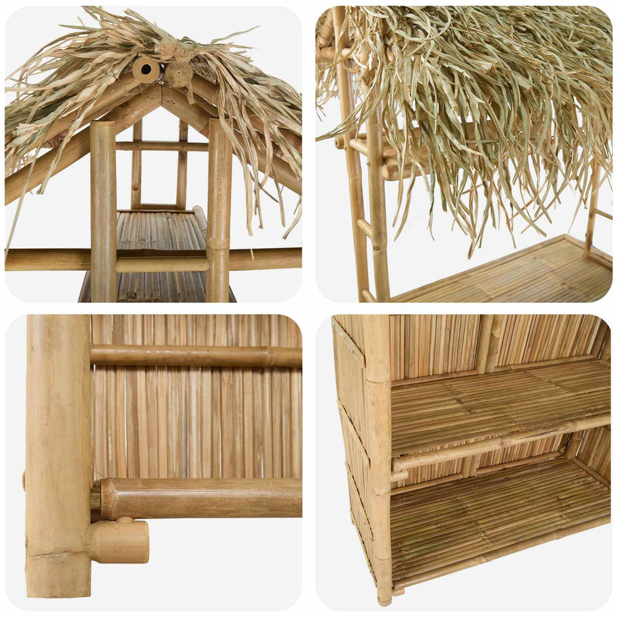 Buiten Bartafel Naturel 115 x 95 x 215 cm Bamboe