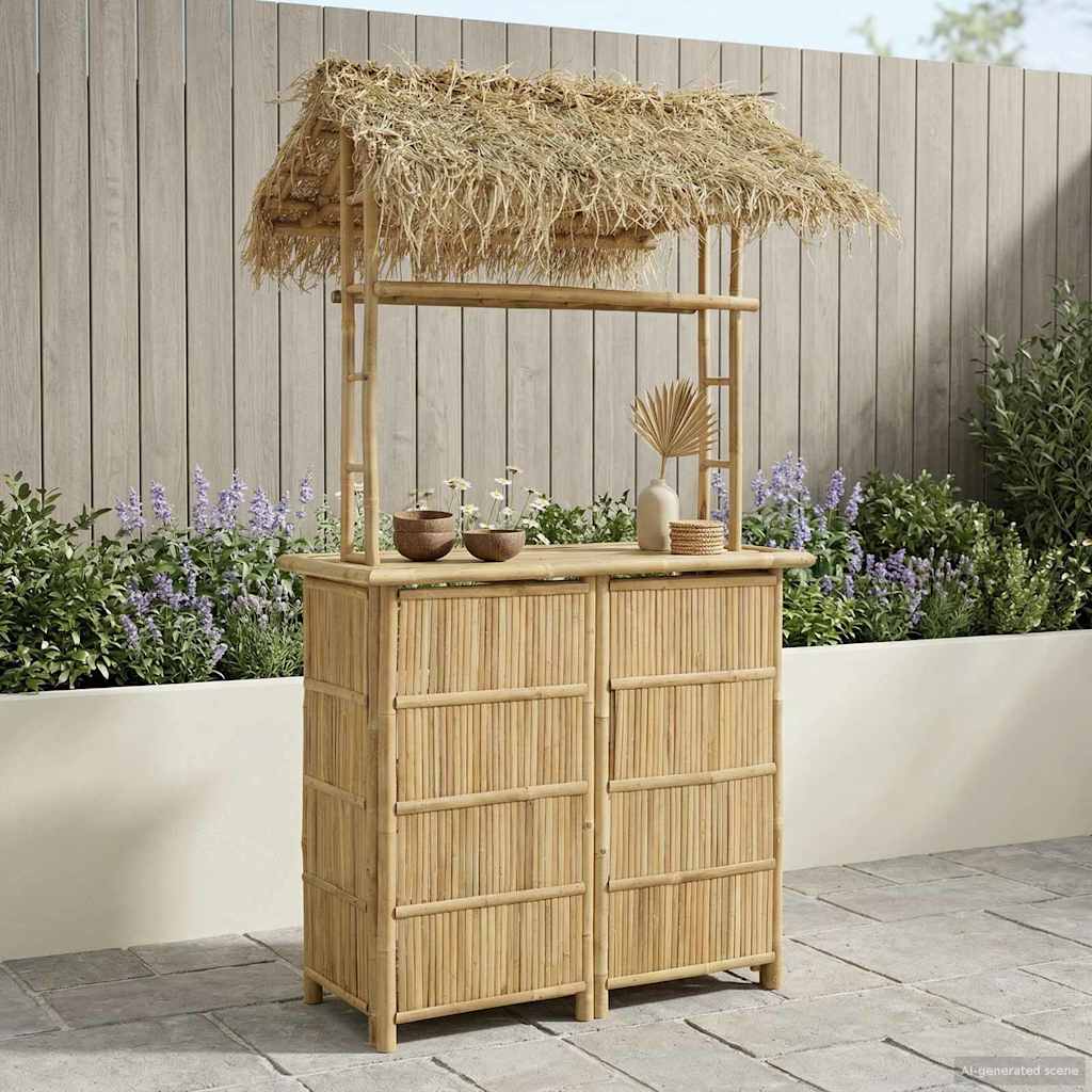 Buiten Bartafel Naturel 115 x 95 x 215 cm Bamboe
