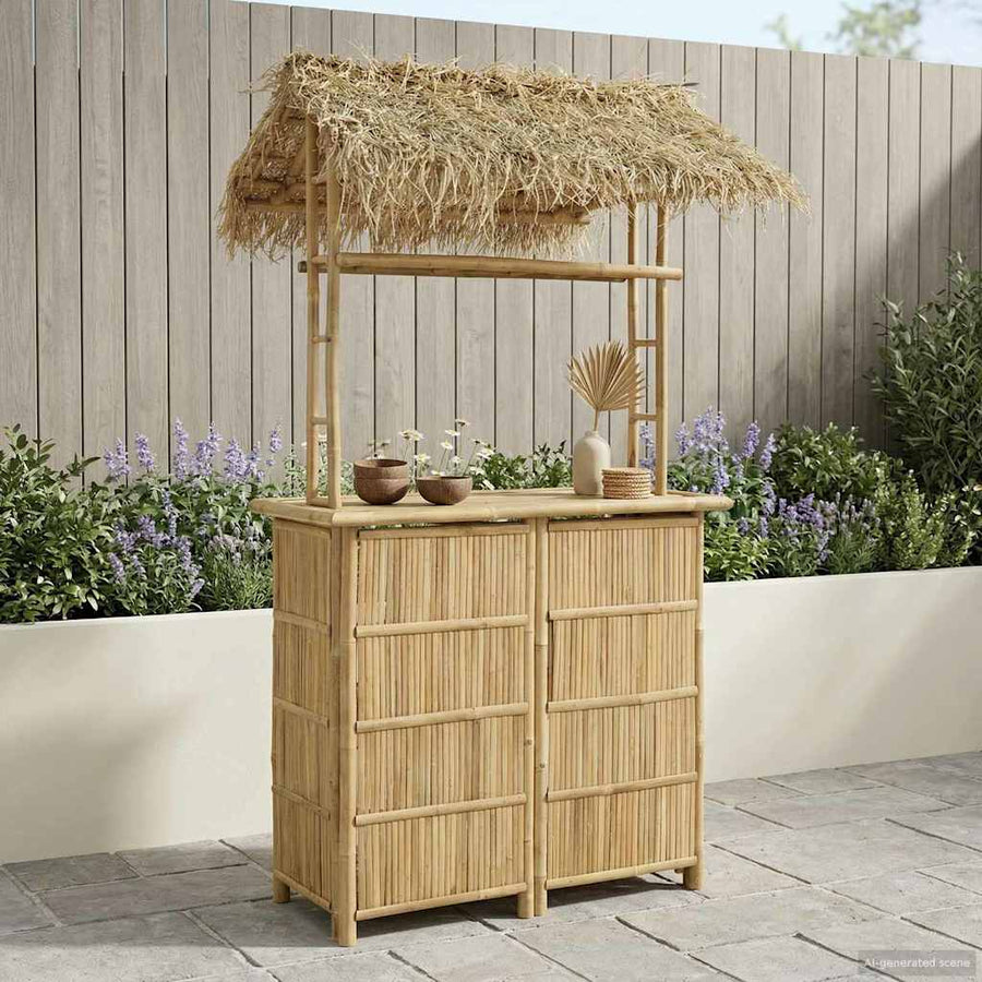 Buiten Bartafel Naturel 115 x 95 x 215 cm Bamboe