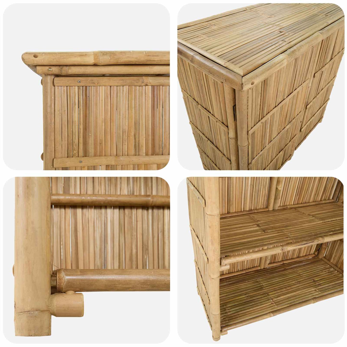 Buiten Bartafel Naturel 115 x 55 x 105 cm Bamboe