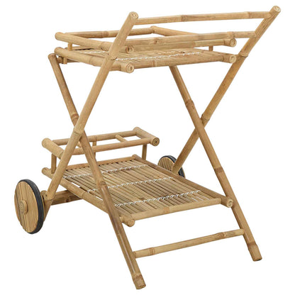 Theekar met wielen Naturel 79 x 67,5 x 84 cm Bamboe