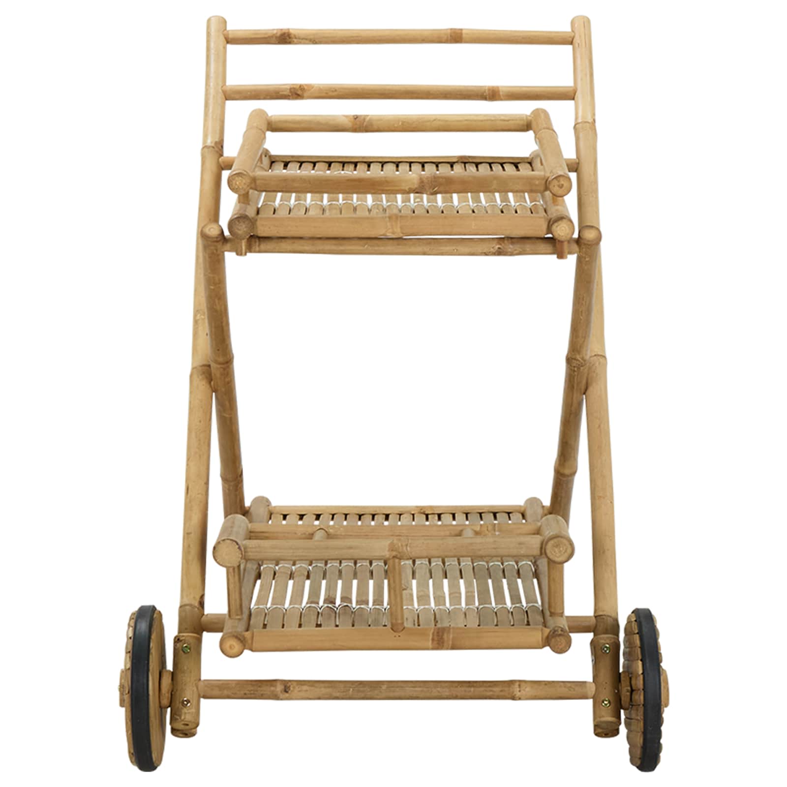 Theekar met wielen Naturel 79 x 67,5 x 84 cm Bamboe