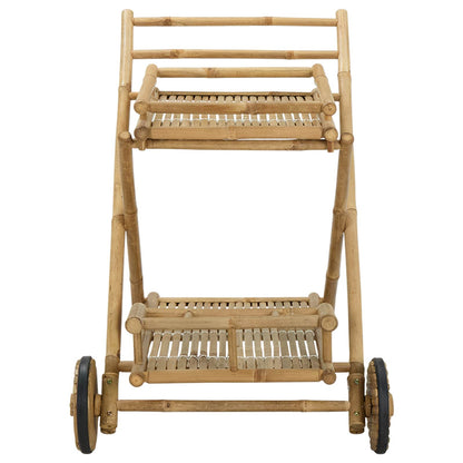 Theekar met wielen Naturel 79 x 67,5 x 84 cm Bamboe