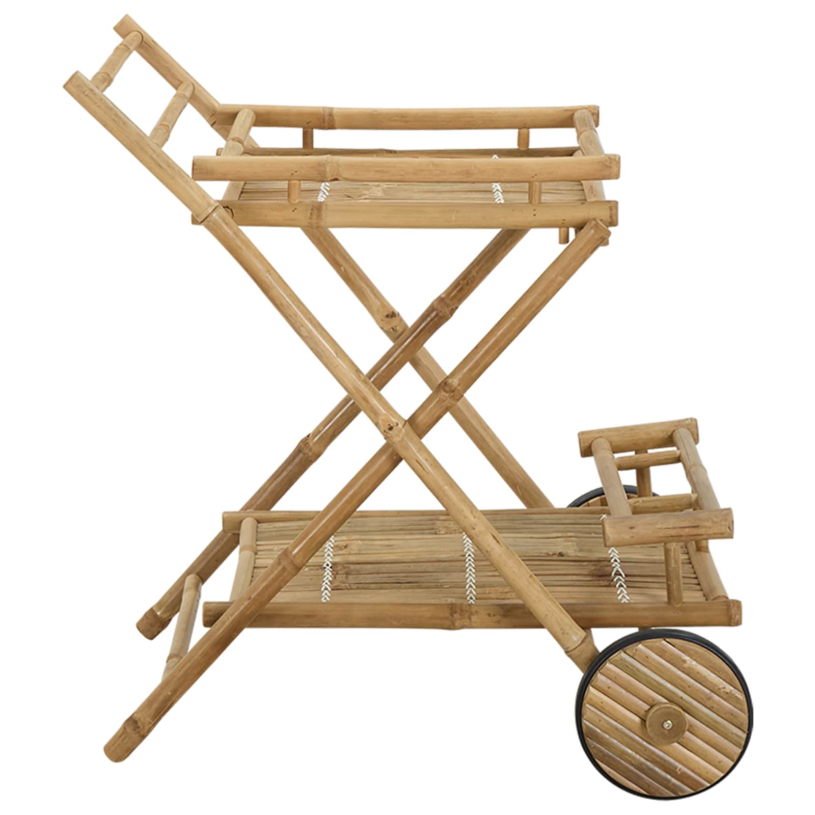 Theekar met wielen Naturel 79 x 67,5 x 84 cm Bamboe