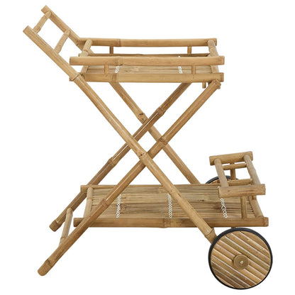 Theekar met wielen Naturel 79 x 67,5 x 84 cm Bamboe