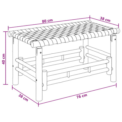 Tuinbank Naturel 80 x 38 x 40 cm Bamboe
