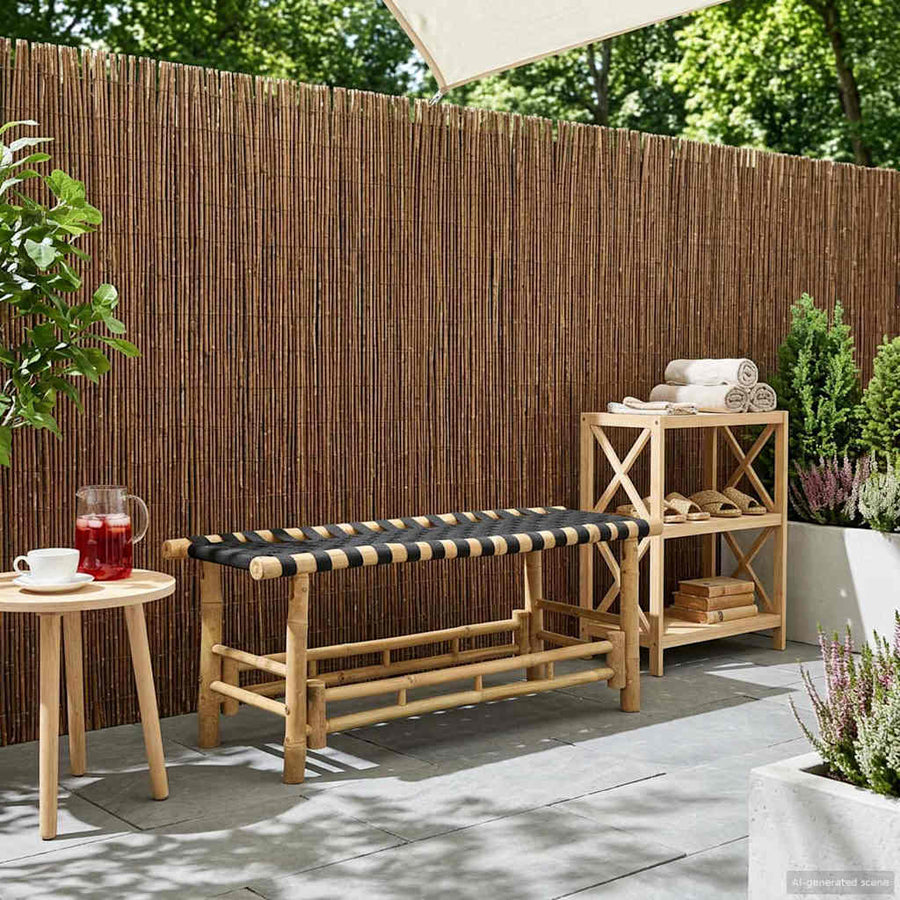 Tuinbank Naturel 110 x 38 x 40 cm Bamboe