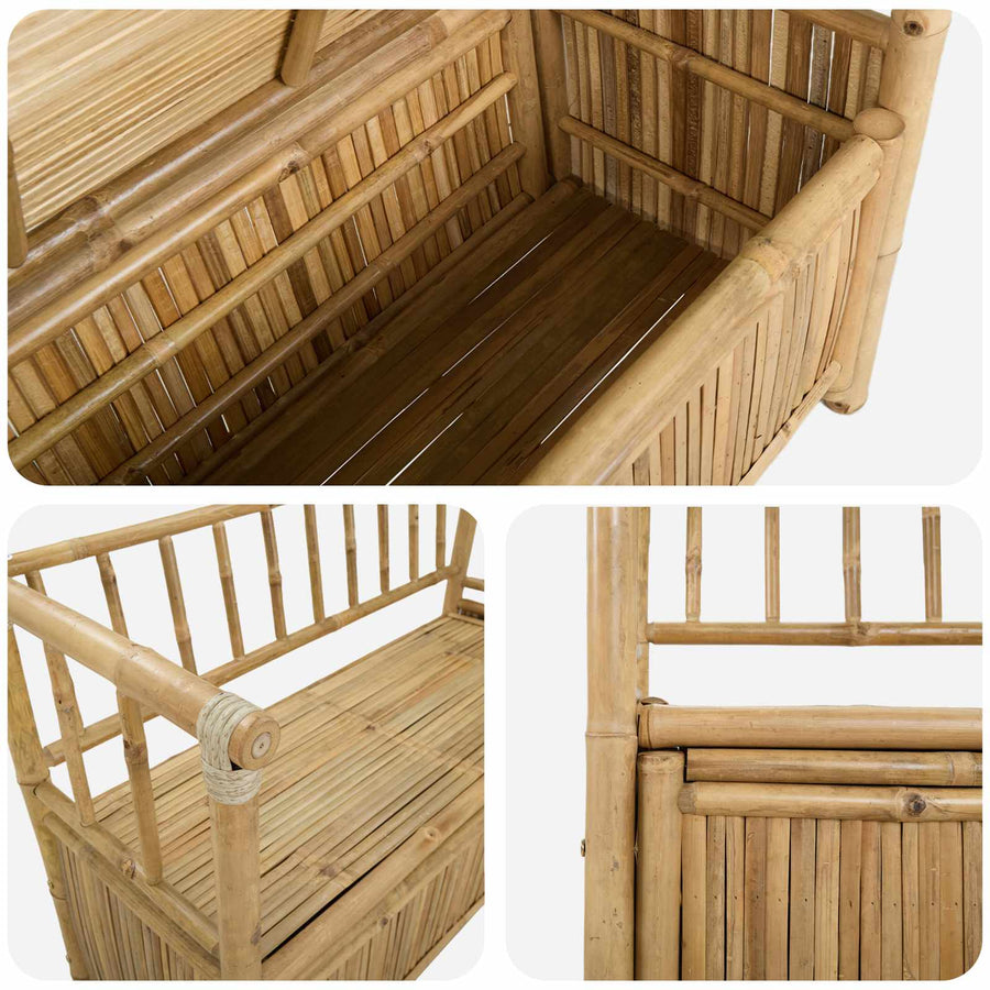 Tuinkast Bank Naturel 110 x 47 x 80 cm Bamboe