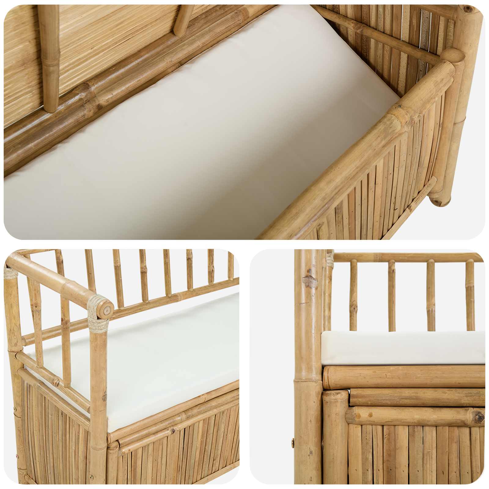Tuinkast Bank Naturel 110 x 47 x 80 cm Bamboe