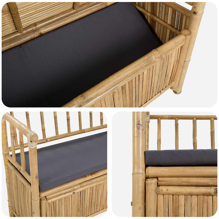 Tuinkast Bank Naturel 110 x 47 x 80 cm Bamboe