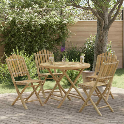 Tuinstoel 4 pcs Naturel 42 x 53 x 90 cm Bamboe