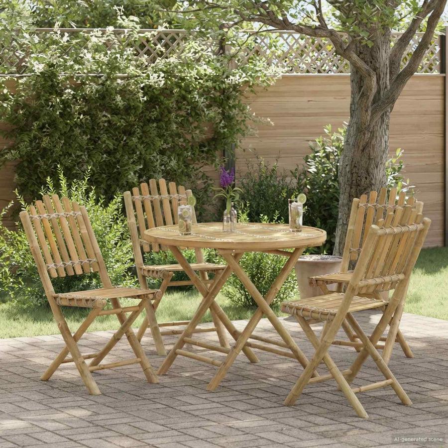 Tuinstoel 4 pcs Naturel 42 x 53 x 90 cm Bamboe