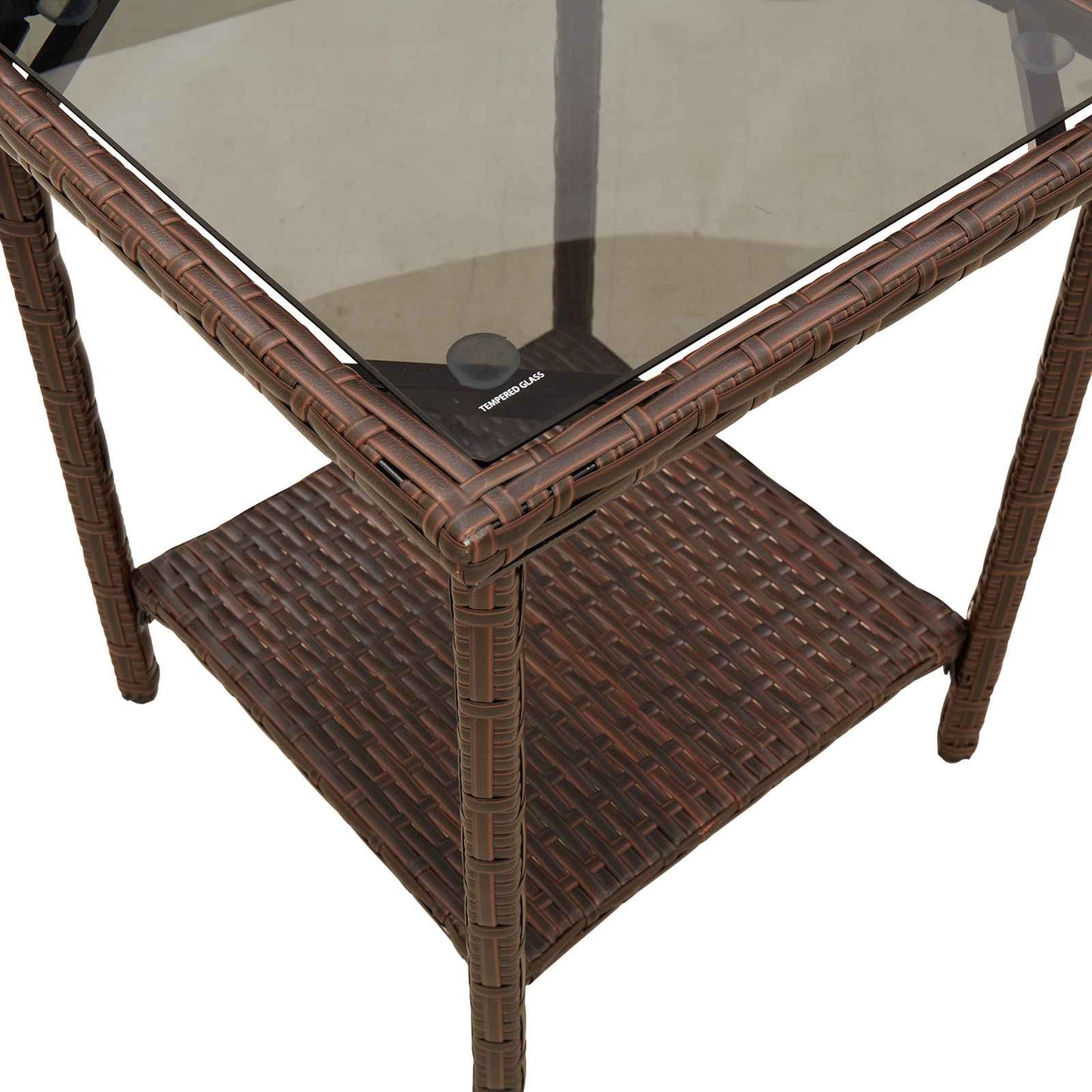 Buiten bankenset met kussen 2 pcs Bruin en Rood poly rattan