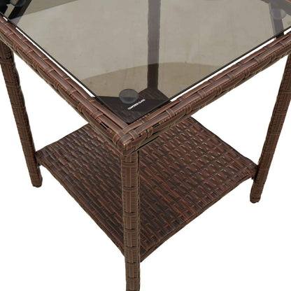 Buiten bankenset met kussen 2 pcs Bruin en Rood poly rattan