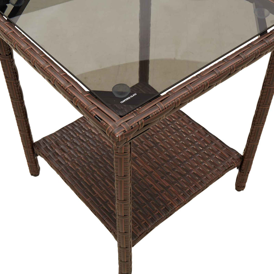 Buiten bankenset met kussen 2 pcs Bruin en Rood poly rattan