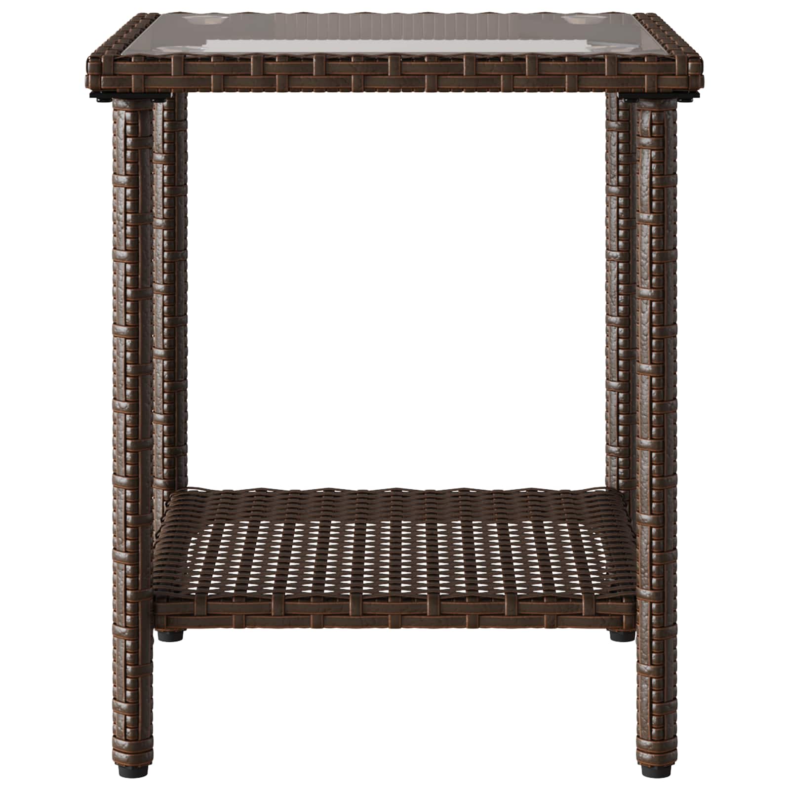 Buiten bankenset met kussen 2 pcs Bruin en Rood poly rattan