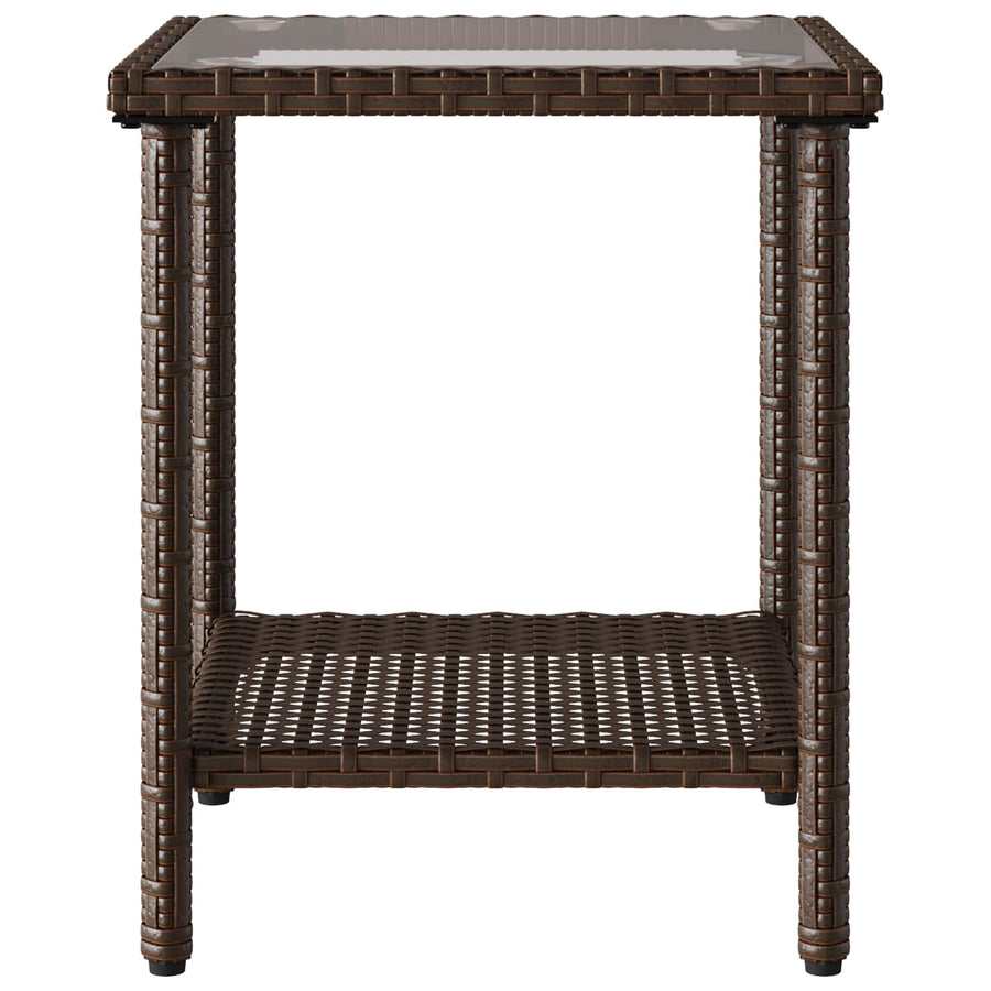 Buiten bankenset met kussen 2 pcs Bruin en Rood poly rattan