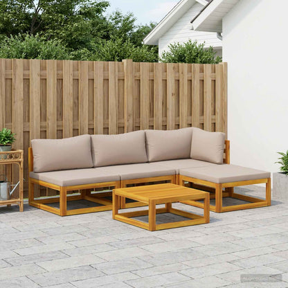 Bankstel 5 st Naturel Massief Acaciahout